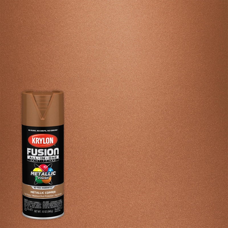 Krylon Fusion All-In-One Adhesive Spray Paint for Indoor/Outdoor Use, 12 oz, Copper - Image 1
